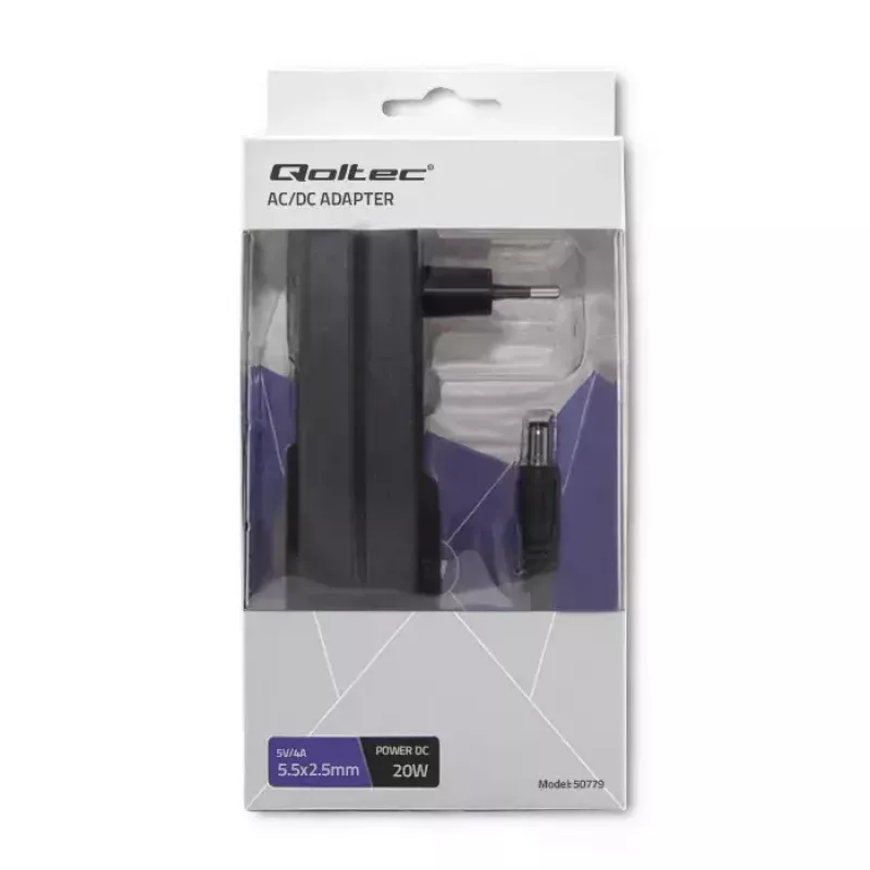 Voeding Qoltec 50779 indoor 20 W zwart