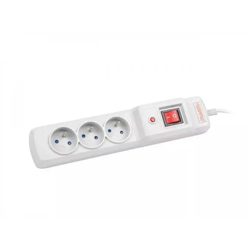 Stekkerdoos ARMAC M3 met 3 stopcontacten en 1,5 m kabel, grijs