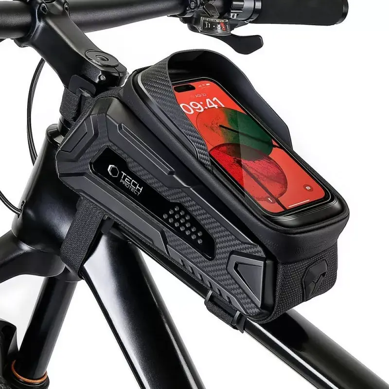 Fietshouder Tech-Protect V2 L zwart voor telefoons — stuur telefoonhouder, verstelbare maat