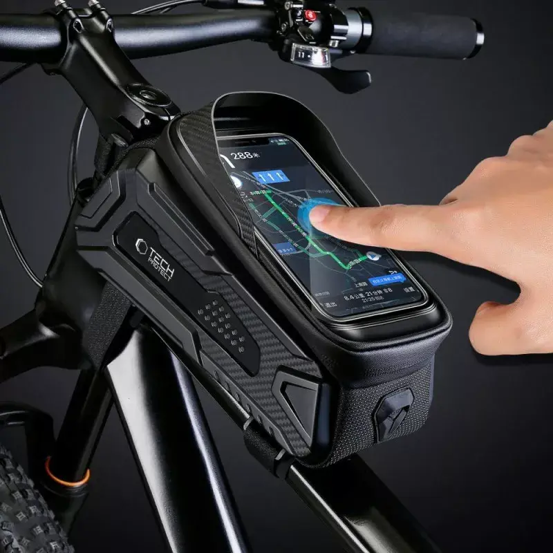 Fietshouder Tech-Protect V2 L zwart voor telefoons — stuur telefoonhouder, verstelbare maat