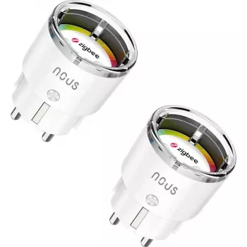 Smart stekker Nous A1Z 15A ZigBee 2-pack – slimme stopcontactadapter, 15 A