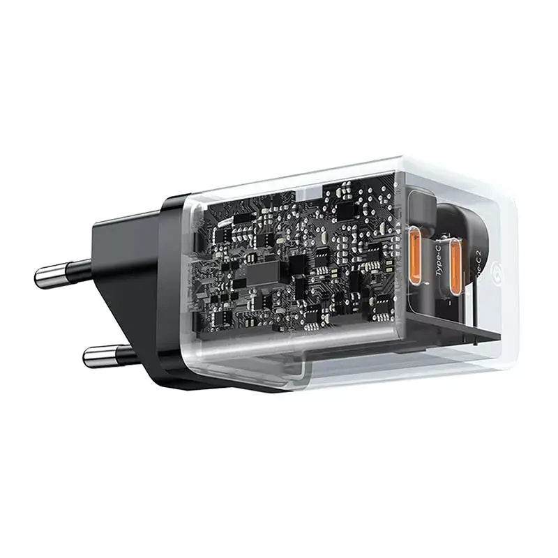 Baseus wandlader GaN5 40 W, 2x USB-C (zwart)