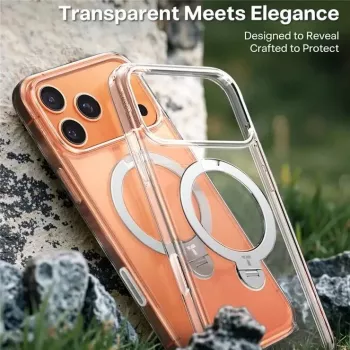 Telefoonhoes Torras Ostand Spin Series voor iPhone 17 Pro Max transparant – transparante beschermhoes