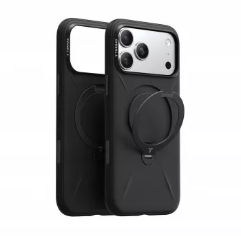 Telefoonhoes Torras Spin Softune Series voor iPhone 17 Pro — zwart, slanke beschermhoes