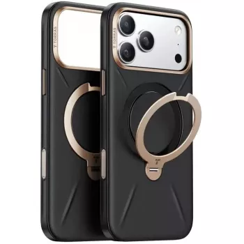 Telefoonhoes Torras Ostand Spin Vegskin Series voor iPhone 17 Pro Max, zwart