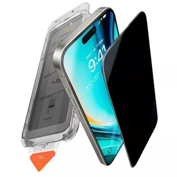 Privacyschermfolie Torras Privacy INSTALL MASTER voor iPhone 17 Air — zwart