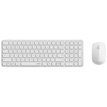 Toetsenbord-muisset RAPOO 9310M — draadloos full-size toetsenbord (RF + Bluetooth), wit, inclusief muis