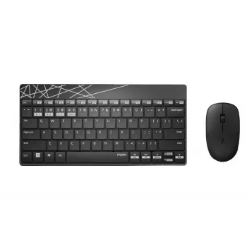 Toetsenbord-muisset Rapoo 8000M universeel Bluetooth QWERTZ Duits zwart