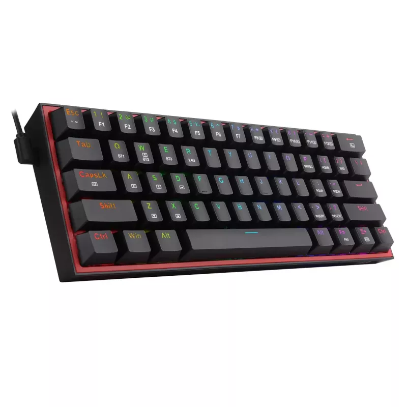 Toetsenbord REDRAGON FIZZ PRO K616-RGB B gaming USB RF wireless Bluetooth QWERTY zwart rood