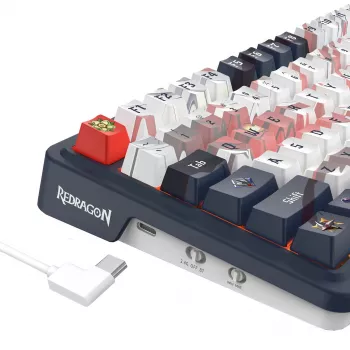 Mechanisch toetsenbord REDRAGON K686AK-RGB-PRO — RF Wireless + USB, Navy White, 1,5 m kabel
