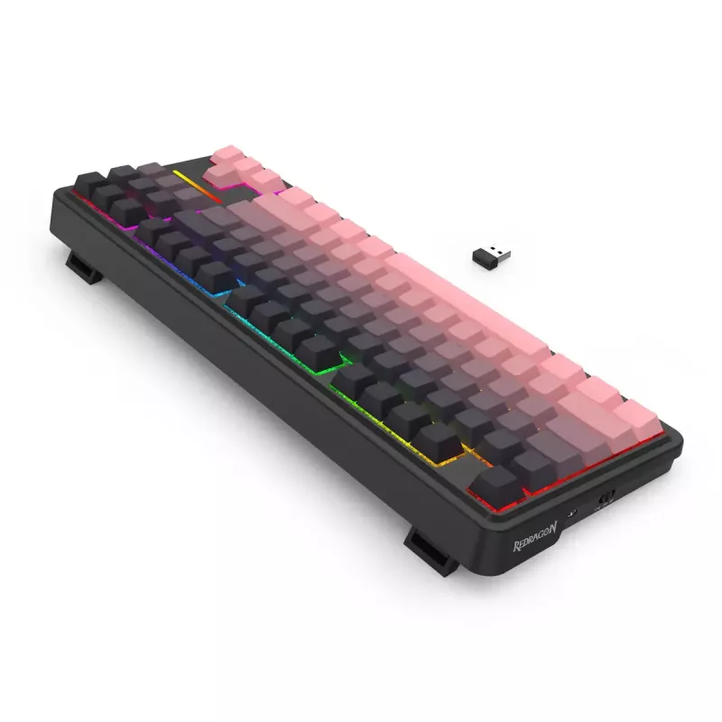 Mechanisch toetsenbord REDRAGON Antonium Pro K728SP-RGB-PRO — USB, RF draadloos, Bluetooth, zwart/roze