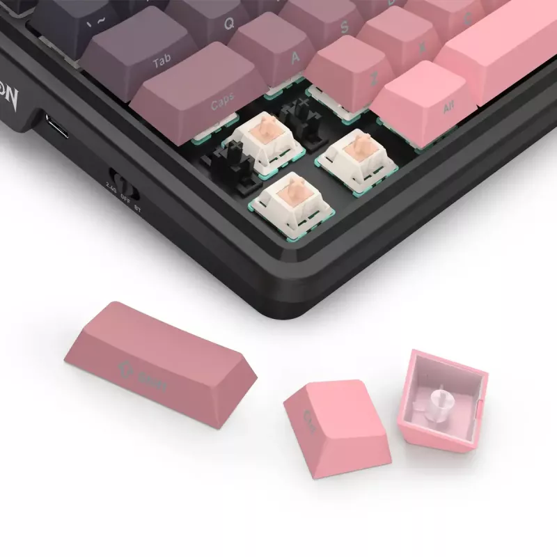Mechanisch toetsenbord REDRAGON Antonium Pro K728SP-RGB-PRO — USB, RF draadloos, Bluetooth, zwart/roze