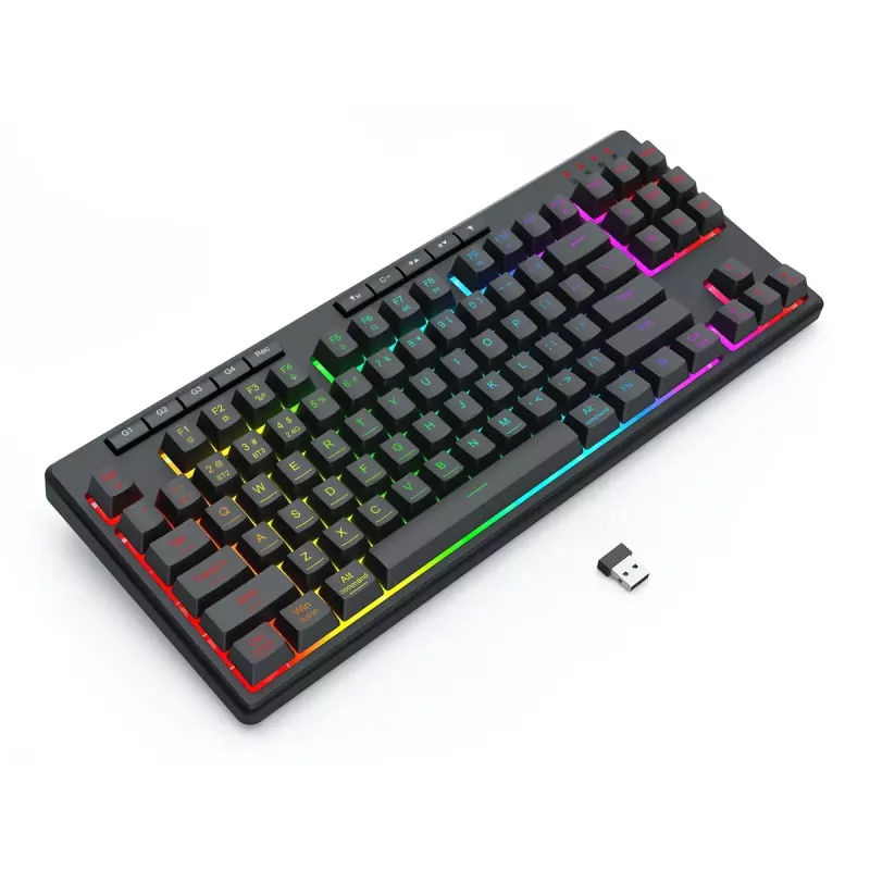 REDRAGON K516RGB-PRO SHIVA PRO 87 toetsenbord USB RF draadloos Bluetooth zwart