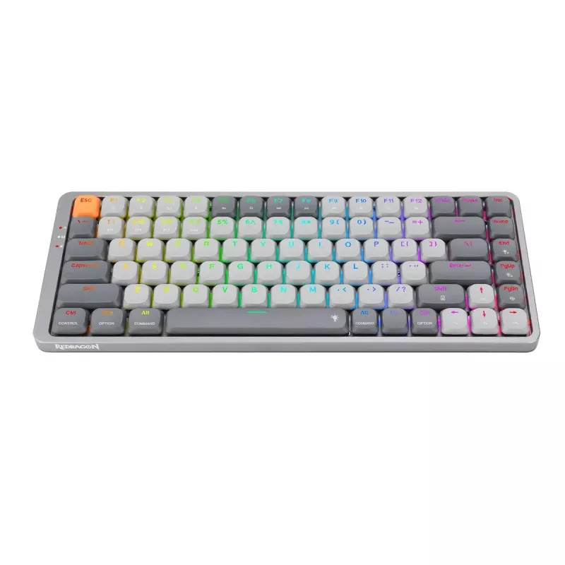 Mechanisch toetsenbord REDRAGON K652GG-RGB-PRO bedraad draadloos Bluetooth grijs