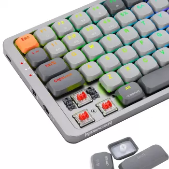 Mechanisch toetsenbord REDRAGON K652GG-RGB-PRO bedraad draadloos Bluetooth grijs