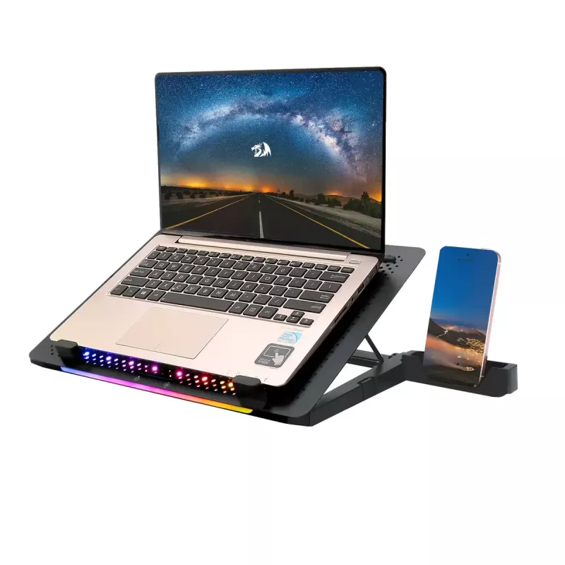 Laptop-koelpad REDRAGON GCP500 Ivy ergonomisch ontwerp 5 ventilatoren
