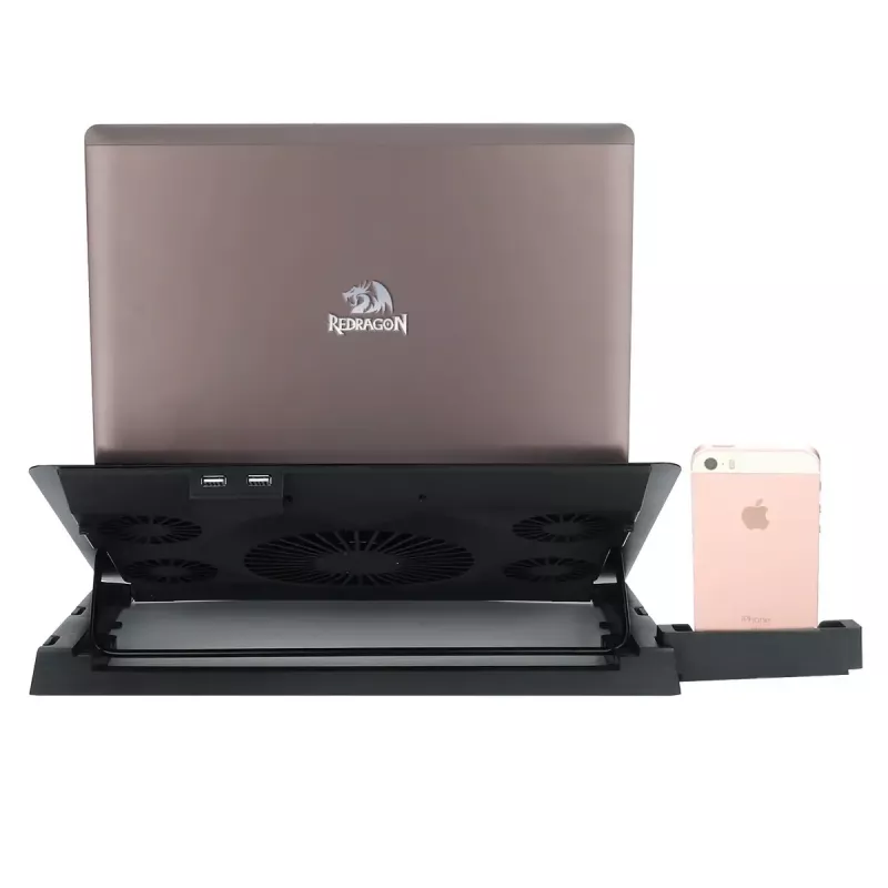 Laptop-koelpad REDRAGON GCP500 Ivy ergonomisch ontwerp 5 ventilatoren