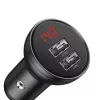 Auto-USB-oplader Baseus AB2XUSBAKBK — 2× USB 2.0, 4,8 A, sigarettenaansteker-voeding, zwart/grijs