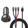 Auto-USB-oplader Baseus AB2XUSBAKBK — 2× USB 2.0, 4,8 A, sigarettenaansteker-voeding, zwart/grijs