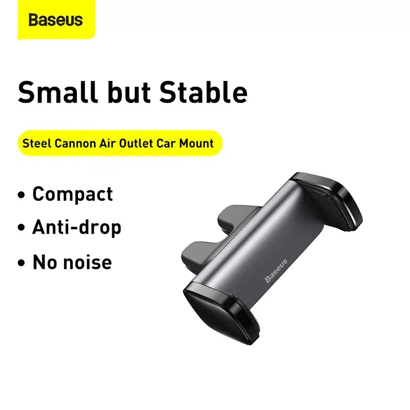 Actieve houder Baseus Steel Cannon mobiele telefoon zwart zilver