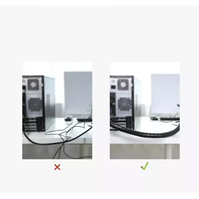 Kabelorganizer UGREEN spiraal zwart — spiraalvormige kabelwikkeling, 1 stuk