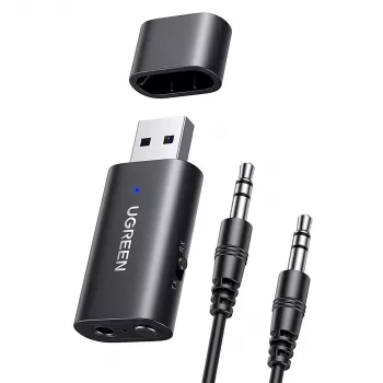 UGREEN Bluetooth-audio-adapter UGR1207BLK Bluetooth 5.1 met 3,5-mm-AUX-uitgang