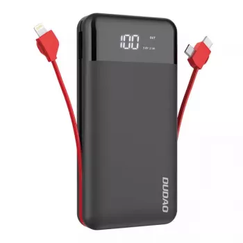 Powerbank Dudao K1Pro 20000 mAh 15 W met 4 geïntegreerde kabels, zwart
