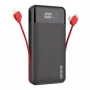 Powerbank Dudao K1Pro 20000 mAh 15 W met 4 geïntegreerde kabels, zwart