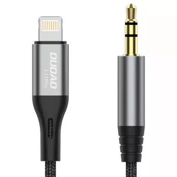 DUDAO audiokabel Lightning - minijack 3,5 mm, 1 m, grijs L11PRO