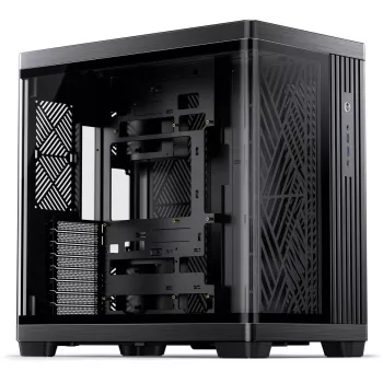 Pc-behuizing Jonsbo TK-4 midi-tower ATX met gehard glas zijpaneel, zwart