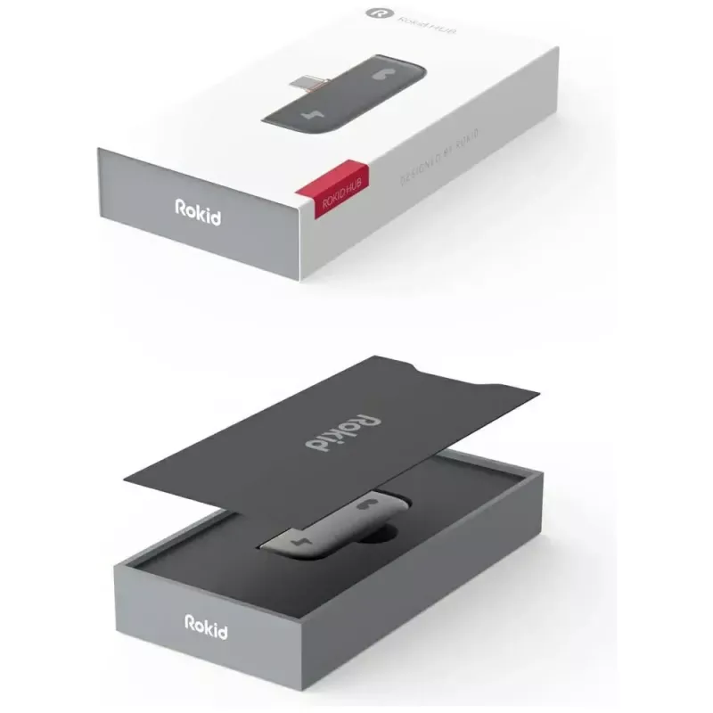 USB-C-adapter Rokid UNB23010 – 2x USB-C-poorten, zwart
