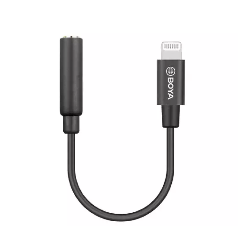 Mobiele-telefoonkabel BOYA BY-K3 zwart 3,5mm Lightning
