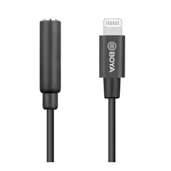 Mobiele-telefoonkabel BOYA BY-K3 zwart 3,5mm Lightning