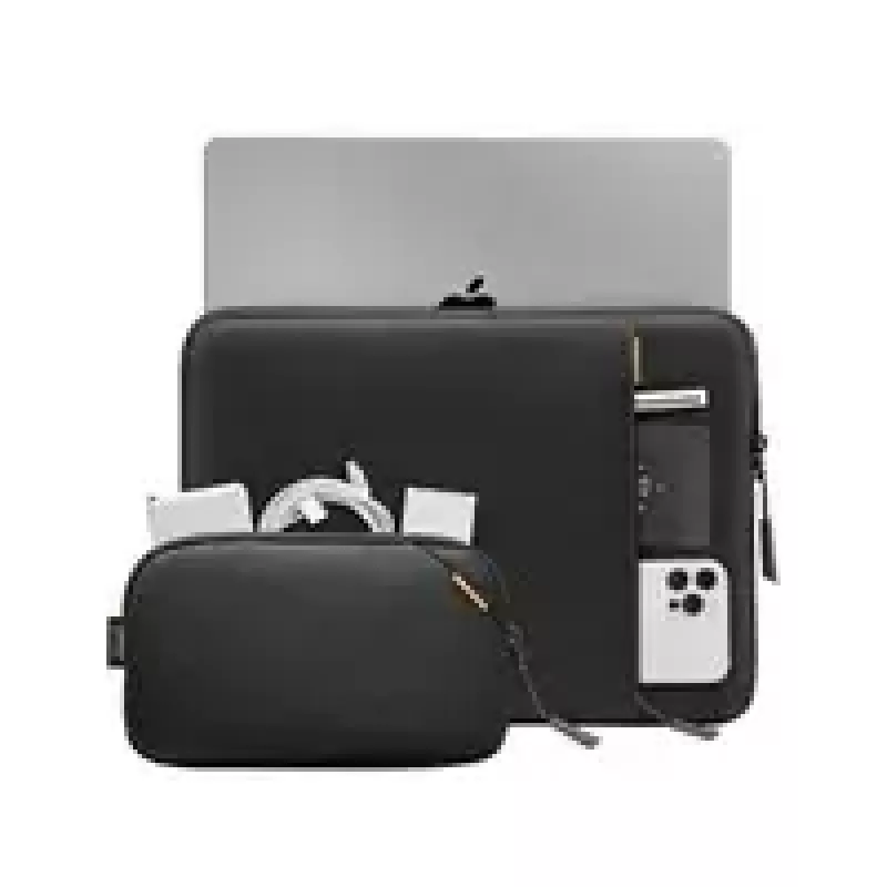 Sleeve kit Tomtoc TOM-A13-C12D voor 13 inch MacBook Pro/Air — zwart