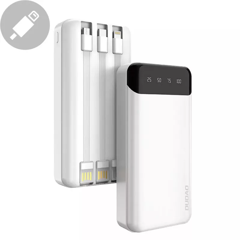 Draagbare powerbank Dudao K6Pro+ 20000mAh USB Type-C + Micro-USB + Lightning
