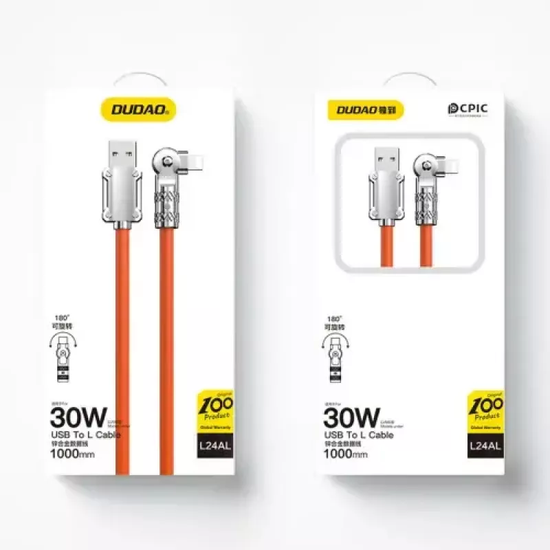 USB-naar-Lightning-kabel Dudao L24AL — 1 m, USB-A naar Lightning, oranje
