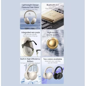 On-ear draadloze koptelefoon Dudao X22 Max Bluetooth 5.4 ANC zwart