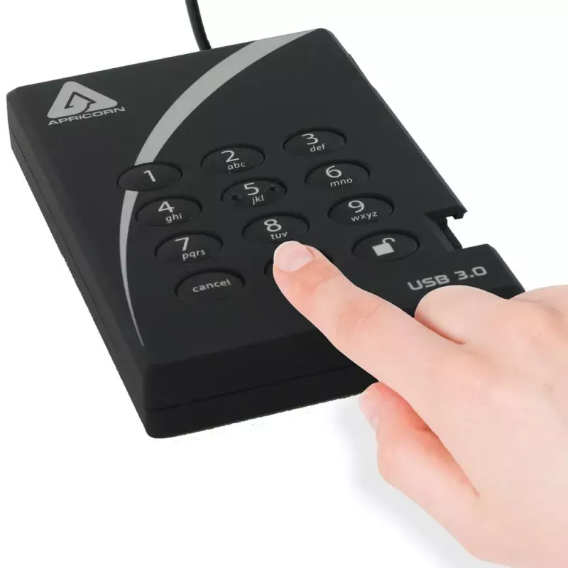 Externe harde schijf Apricorn 2TB USB 3.2 Gen 1 Aegis Padlock