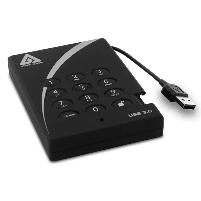 Externe harde schijf Apricorn 2TB USB 3.2 Gen 1 Aegis Padlock