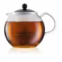 Theepot BODUM Assam Single 500 ml — zwart handvat, transparant glas
