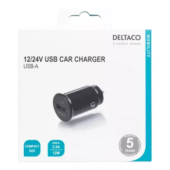Autolader Deltaco USB-CAR123 universeel zwart