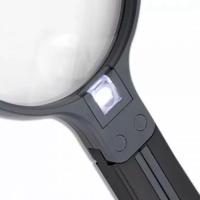 Vergrootglas Carson Split Handle HF-11 — 3,5× handloep, zwart/transparant, AAA-batterij