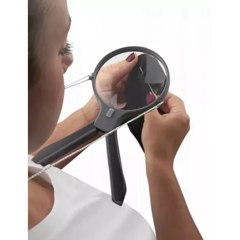Vergrootglas Carson Split Handle HF-11 — 3,5× handloep, zwart/transparant, AAA-batterij