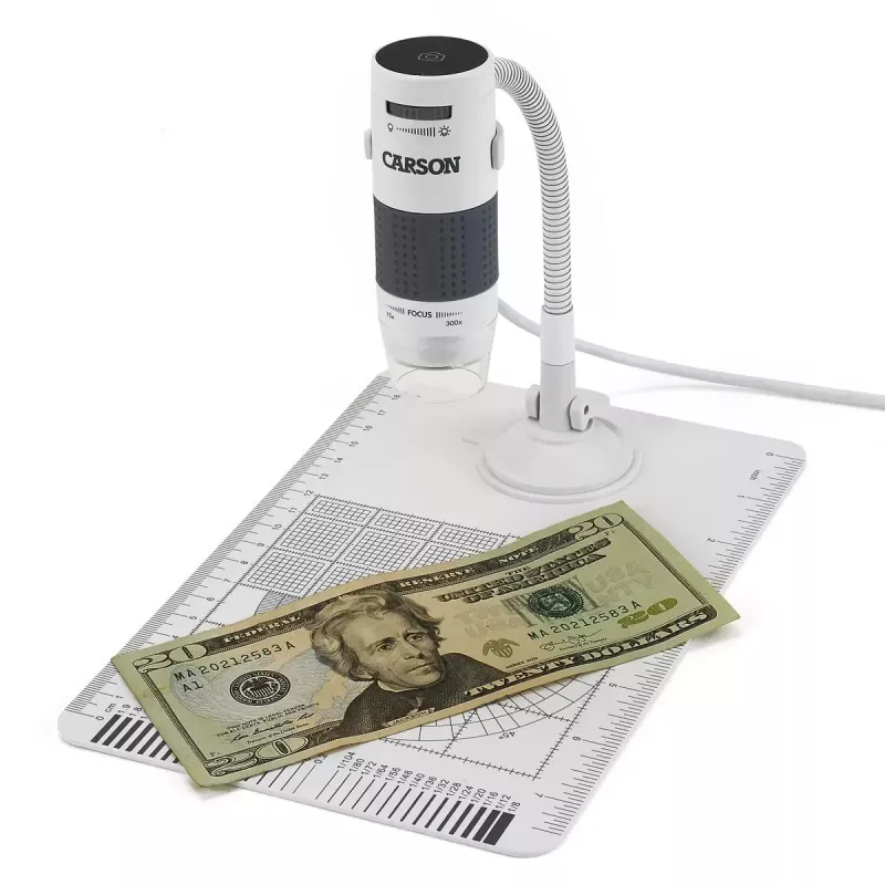 Digitale microscoop Carson EFLEX 300x, 75–300× vergroting, 1600×1200 camera, grijs/wit