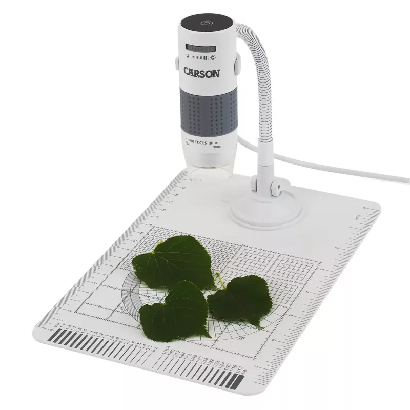 Digitale microscoop Carson EFLEX 300x, 75–300× vergroting, 1600×1200 camera, grijs/wit