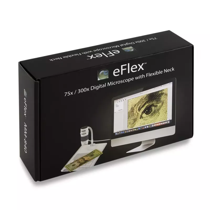 Digitale microscoop Carson EFLEX 300x, 75–300× vergroting, 1600×1200 camera, grijs/wit