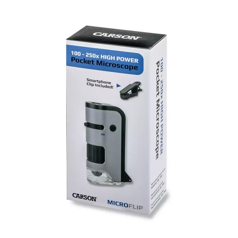 Digitale microscoop Carson MICROFLIP 250x zwart roestvrij staal