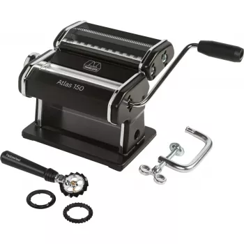 Pastamachine Marcato ATLAS 150 NERA met pastawiel nero — handmatige wals voor verse pastabladen