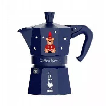 Mokakan BIALETTI Moka Express 3 kopjes 150 ml, Joyful Christmas Blue