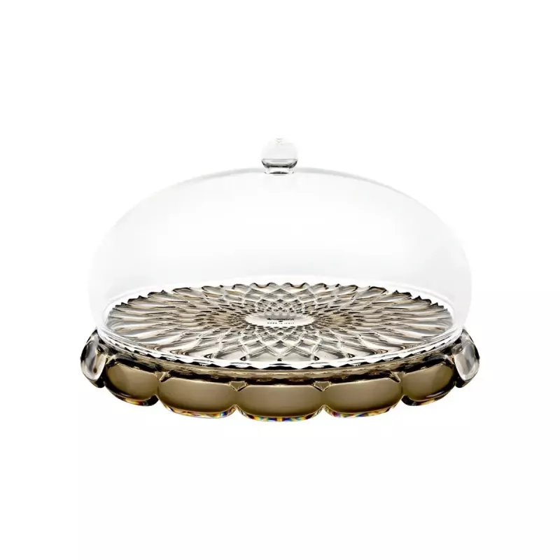 Guzzini Vanity kleine taartstandaard met stolp, Smoke
